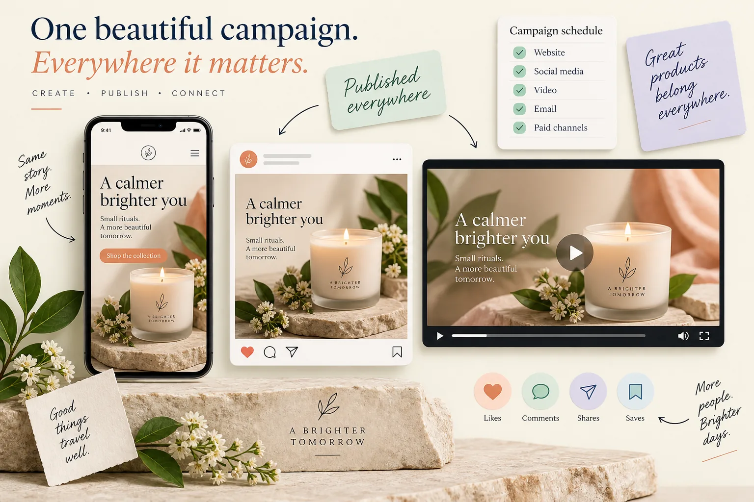 Concept campaign adapted for social posts, phone video and multichannel publishing