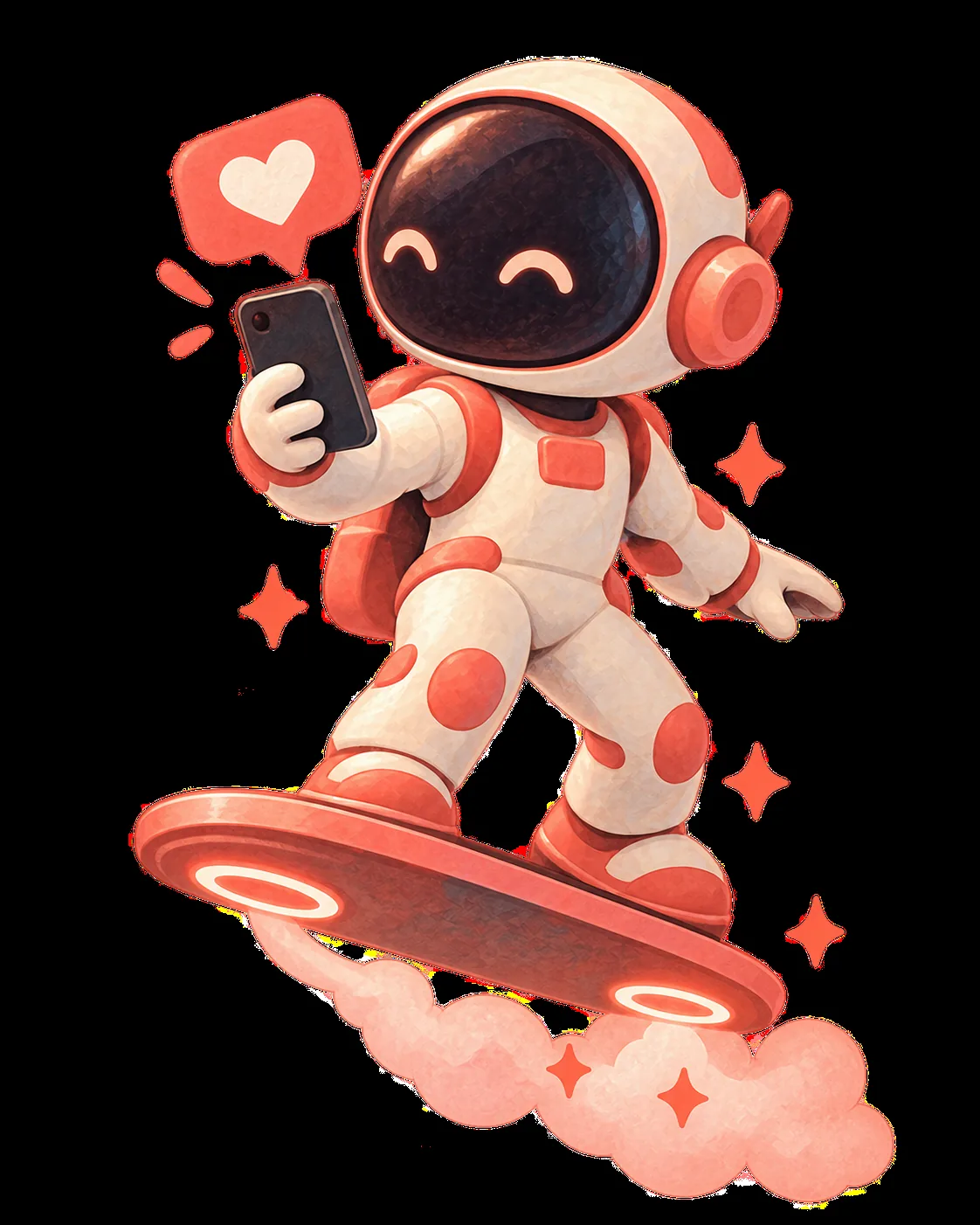 Playful illustration of content in motion